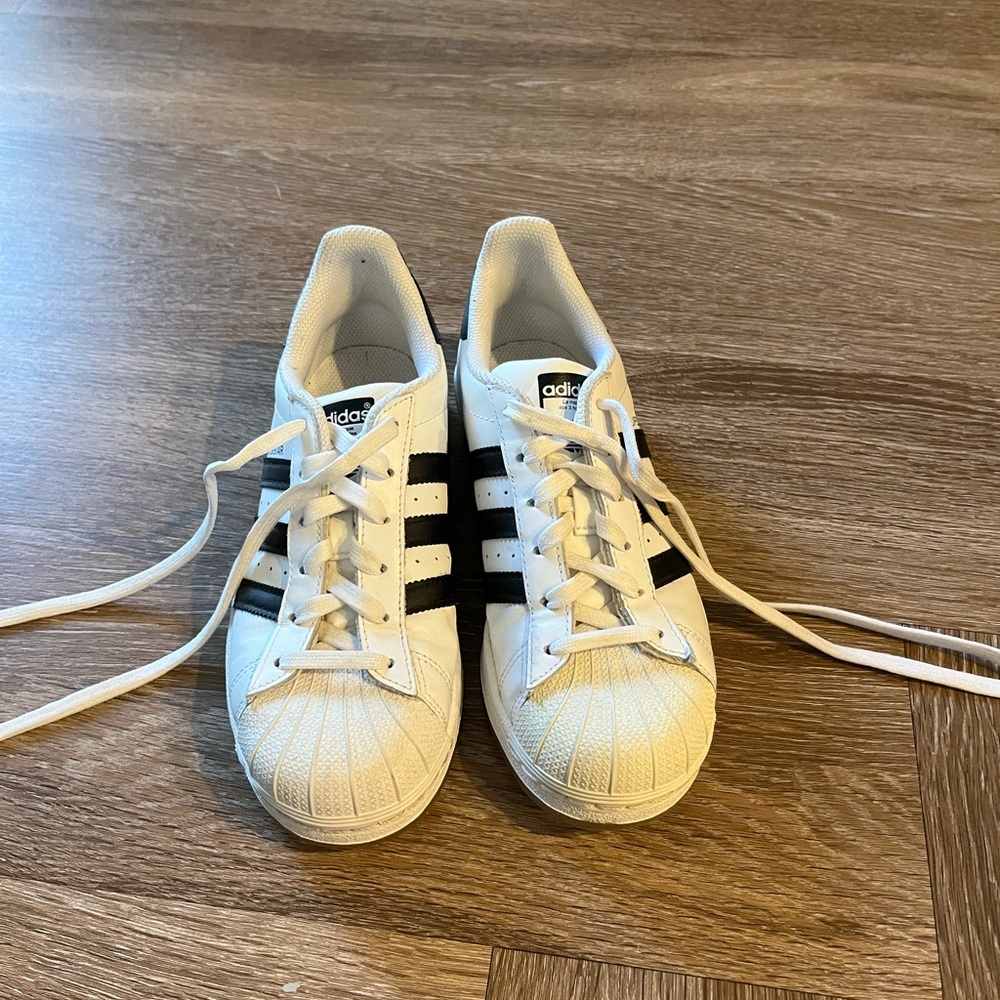 Adidas White and Black Superstar Sneakers